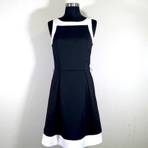 NWT White House Black Market Black and white midi dress